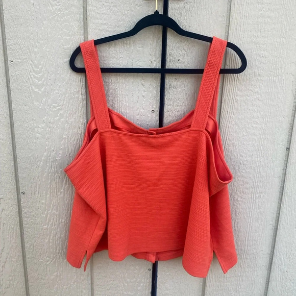 J. Crew Textured Button Front Tank Burnt Orange Cropped Size 3X NWT - Picture 4 of 7